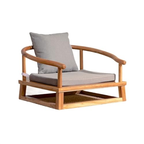 Tragbarer Bodenstuhl, Bodenstuhl aus Holz mit Rückenlehne, tragbarer Tatami-Stuhl im japanischen Stil, Akzent-Meditations-Lounge-Stuhl, Gaming-Lazy-Stuhl for das Erkerfenster im Wohnzimmer ( Color : N von XOVP-023