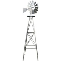 US Windrad 245cm silberfarben Windmühle Windspiel Kugellager Mühle - silberfarben von XPOTOOL