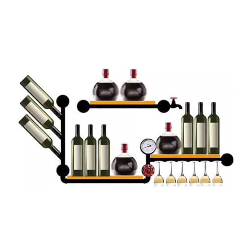 XPYGF565 Weinregal Kreativer Weinschrank im Industriestil Wanddekorative Eisenrohrregale Home Wandmontierte Weinregale Tisch Weinhalter von XPYGF565