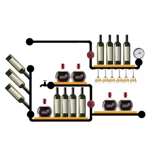 XPYGF565 Weinregal Weinregal, Eisenrohr, Weinkühler, Zuhause, Wandmontage, dekoratives Wandregal, kreativer industrieller Stil Tisch Weinhalter von XPYGF565