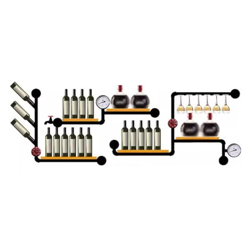 XPYGF565 Weinregal Weinregal, Eisenrohrregal, kreativer Weinkühler im industriellen Stil, for Zuhause, Wandmontage, Wanddekoration Tisch Weinhalter von XPYGF565