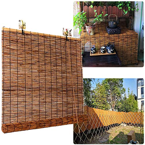 Bambusrollo Outdoor - Rollo Bambus Ohne Bohren, Sonnenschutz, Sichtschutz, Holzrollo Für Fenster, Pavillon, Balkon, Außenbereich Bambu Jalousien,120 x 155 cm (47 x 61 in) von XRDSHY