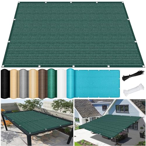 Sonnensegel Rechteckig 3.1 x 4 m Atmungsaktiv Sonnenschutz HDPE Windschutz mit UV Schutz Schattierungsnetz Rechteckig Sonnensegel mit Kabelbinder für Gewächshaus,Pflanzen, Dunkelgrün von XUEDNGM