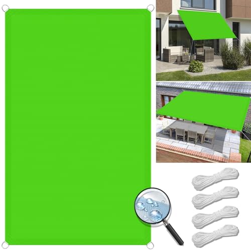 Sonnensegel inkl Befestigungsseile 2 x 2.5 m Sonnenschutz 95% UV Schutz Windschutz Reißfest Wetterfest Sonnensegel Quadrat Sonnensegel Leinwand für Garten Terrasse Balkon, Zart Grün von XUEQXUE