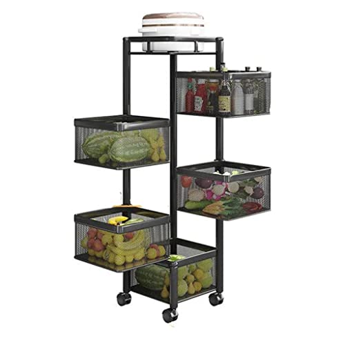 XWJLAILE Mehrschichtiges Küchenregal, Lagerregal, Gemüse- und Obstkorbwagen, multifunktionales Küchenlagerregal/D/80 cm x 35 cm von XWJLAILE
