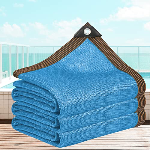 Schattiernetz Balkon Sichtschutz Zaun Garten Sonnensegel mit Ösen, 1x2m Blaues Windschutz Gewächshaus Schattennetz, Sonnenschutznetz mit 90% Schattierungsrate für Terrasse, Dächer und Innenhof von XZ_Qzy