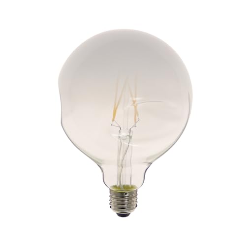 BULB FILAMENT LED G125 IRREGULAR MILKY GLASS, CAP E27, 600 LUMENS, CONSO. 6W (ÉQUIVALENCE 48 W), 2700K ; WARM WHITE von Xanlite