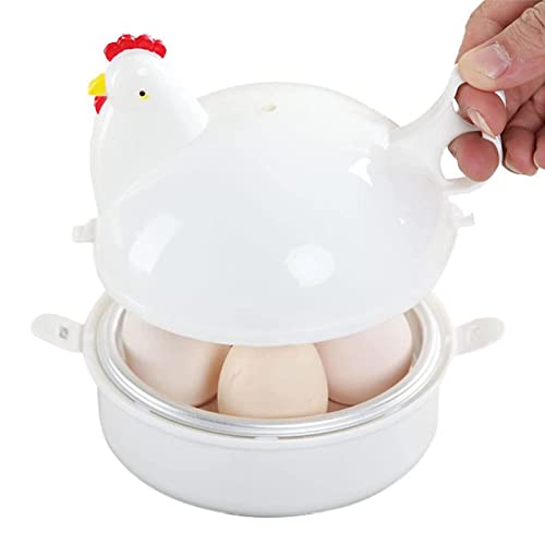 Mikrowelle Eierkocher - Schneller Eierkocher In Hühnerform, Sichere Küchen-Eierkocher-Dampfgarer, Küchenhelfer Kochutensilien Für 4 Eier von Xeihuul
