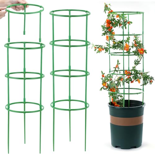 rankhilfe Tomaten | tomatenturm | pflanzenstütze | 200 Stück (100 Ringe + 100 Stäbe) rankhilfe | Garten Rankhilfe Tomatenkäfig Pflanzenstütze | Rankgitter Kletterhilfe Tomaten (2set) von Xevinas