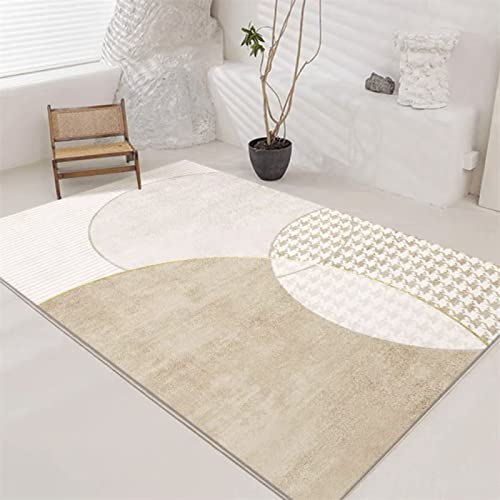 Teppich Waschbar In Waschmaschine Beige Teppich Beige Geometrisches Einfaches Muster Weicher Nachttischteppich Wohnzimmer Langlebig Teppich Antirutsch 60X90Cm Kayoom Teppich 1Ft 11.6''X2Ft 11.4'' von Xiaosua