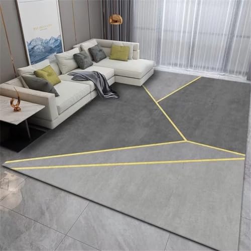 Xiaosua Büroteppiche Erhältlich - Einfache, Üppige Graue Geometrische Teppiche Teppich Kinderzimmer Mädchen Outdoor Teppich Terasse 1Ft 7.7''X2Ft 7.5'' Silber von Xiaosua