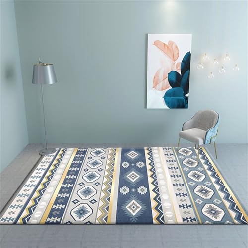 Xiaosua Kinderzimmer Teppiche Blau Teppich Natur 130X200CM Anti Rutsch Teppich 4Ft 3.2''X6Ft 6.7'' von Xiaosua