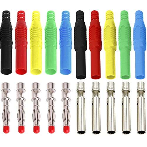 Xiatiaosann Bananenstecker, 10STÜCKE 4mm Bananenstecker Jack Isolierte Sicherheitsummantelung Für Lautsprecher Verstärker Test Sonden Stecker von Xiatiaosann