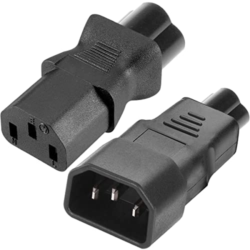 Xiatiaosann IEC C14/C13 auf C5/C6 Netzteil Adapter für Wasserkocher, 3-poliger Stecker Buchse, IEC320 AC 250 V 10 A, Steckdose, Kleeblatt Konverter für Laptop, USV-Monitor, 2 Stück von Xiatiaosann