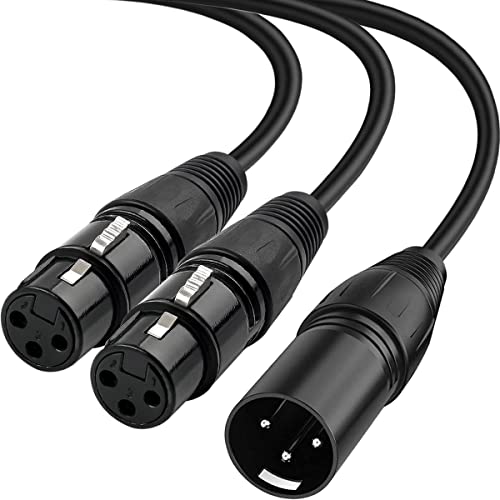 Xiatiaosann Mikrofonkabel XLR Stecker Klinke Splitter Kabel, Dual Busche XLR zu Stecker XLR Mic Y-Splitter 3Pin Symmetrisches Mikrofonkabel von Xiatiaosann