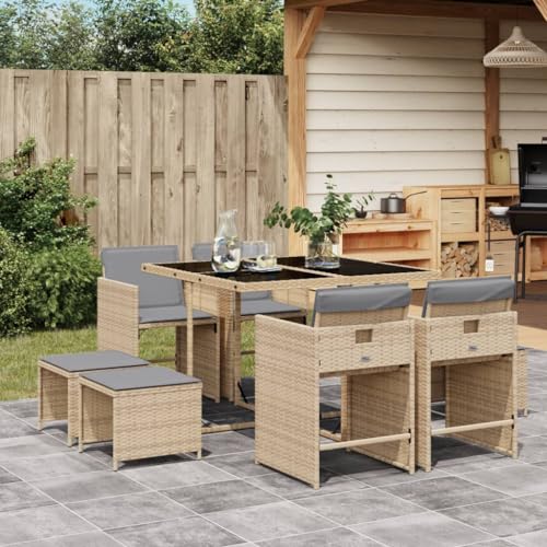Xichuzi 9-TLG. Garten-Essgruppe mit Kissen Beigemischung Poly Rattan, Esstisch Mit Stühlen Set, Gartenmöbel Sitzgruppe, Balkon Möbel, Gartenlounge Set, Terrassenmöbel, Balkonmöbel Set - 3277907 Xichuzi 9-TLG. Garten-Essgruppe mit Kissen Beigemischung Poly Rattan, Esstisch Mit Stühlen Set, Gartenmöbel Sitzgruppe, Balkon Möbel, Gartenlounge Set, Terrassenmöbel, Balkonmöbel Set - 3277907 von Xichuzi