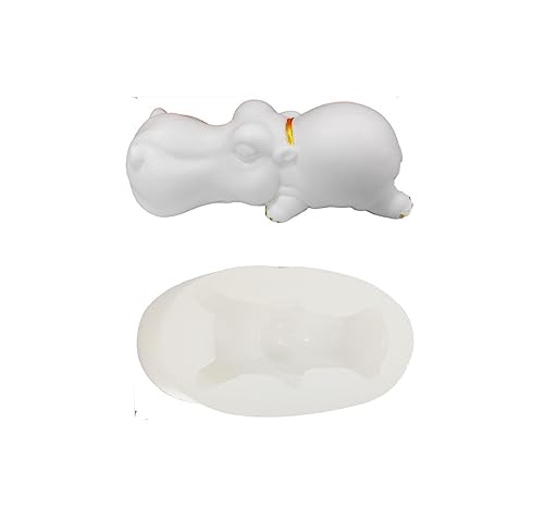 Xidmold 3D Nilpferd Silikonform Kerzenform, Tier Silikon Form für Fondant, Schokolade, Epoxidharz, Sojawachs Kerzen, Seife, Gips, Handwerk (Nilpferd) von Xidmold