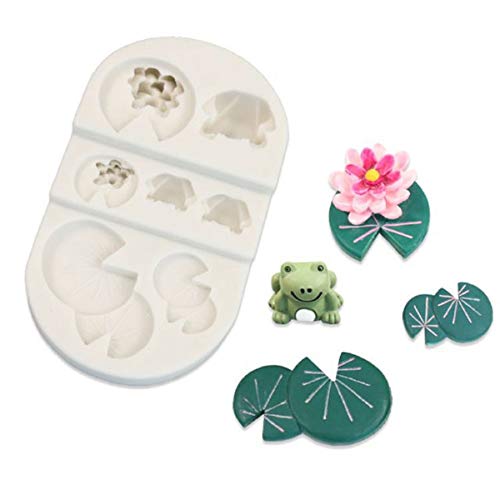 Xidmold Lotus Blatt Frosch Silikon Fondant Schokoladen Silikonform Kuchen Fondant Formen Backform Fondantform Kuchen Zucker Kuchendekoration Schokoladenform Seifenformen Kuchendeko von Xidmold