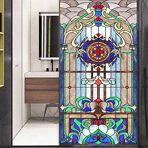 No Glue Decorative Privacy Frosted Window Film Modern Classic Stained Glass Door Window Decals Window Sticker 40x60cm(15.7"x23.6") von Xijier