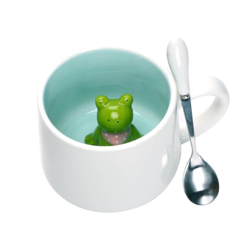 Nette Frosch Kaffee Tassen, Kawaii Tasse,Geschenke für Frauen,3D Tier Morgen Tasse,Nette Stuff,Coole Tassen,Weihnachten Geburtstag Geschenke für Mädchen Kinder Männer Mutti Lehrerin von XinHuiGY