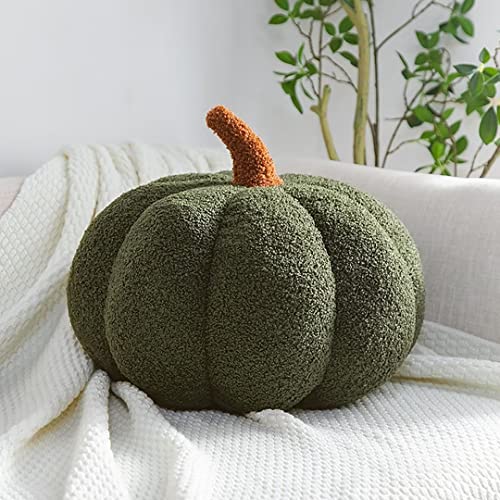 Kürbis Kissen, 3D Kürbis Deko, Thanksgiving Plüsch Kürbis Dekokissen Kissen, Herbst Pumpkin Pillow Kürbis Deko, Home Decoration Kürbiskissen, Halloween Kissen Kürbis, Grün, 20cm von Xinwanhong