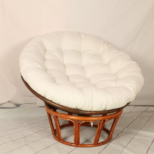 Xinwanhong Papasansessel Kissen, Papasan Sitzkissen für Hängesessel, Polster Bodenkissen für Schwenksessel, Rund Papasan Sessel, Polyrattan Sessel, Garten Stuhlauflag, Beige, 70 * 70cm von Xinwanhong