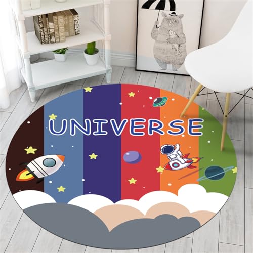 Xisnuient Flächenteppiche Kinder Kleinkinder Kinderzimmer Sternennacht Fantasie Antirutsch-Bodenmatten Fußmatten Teppiche Schlafzimmerzubehör Kristallflorteppiche (Color 8,100cm) von Xisnuient