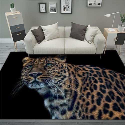 Xisnuient Wildlife 3D Druck Wolf Und Tiger Muster Großer Teppich Anti-Rutsch Bequeme Fußmatte Polyester Handwaschbar Maschinenwaschbar Heimdekoration (Pattern 3,120x160cm) von Xisnuient