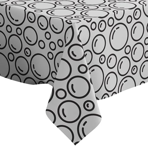 Xtremepads Seifenblasen Isoliertes Muster - Quadratische Leinen-Tischdecke (150 x 150 cm) waschbare dekorative Tischdecke von Xtremepads