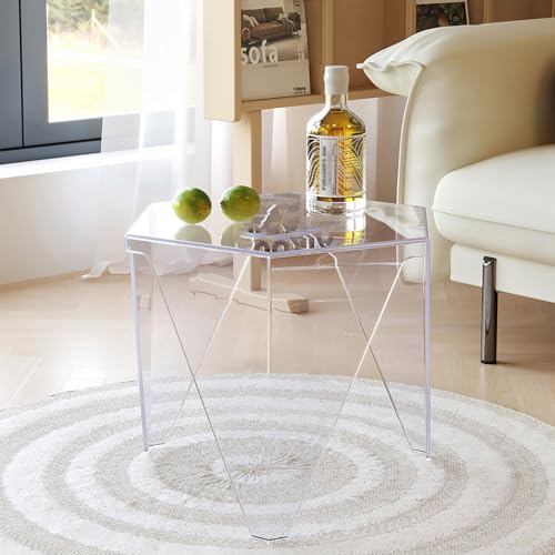 Xtroml Beistelltisch aus Acryl – Sechseckiger Akzent-Beistelltisch, moderner Nachttisch, Kleiner Akzenttisch aus Acryl für Wohnzimmer, Schlafzimmer, Büro, Eingangsbereich, Gästezimmer,Transparent Xtroml Beistelltisch aus Acryl – Sechseckiger Akzent-Beistelltisch, moderner Nachttisch, Kleiner Akzenttisch aus Acryl für Wohnzimmer, Schlafzimmer, Büro, Eingangsbereich, Gästezimmer,Transparent von Xtroml