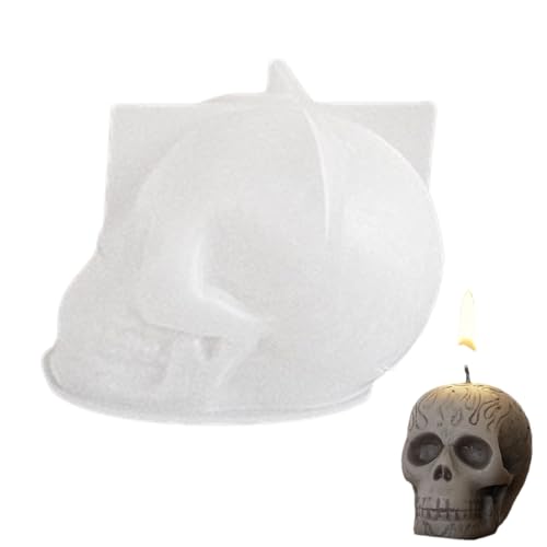 Xvilmaun Totenkopf-Silikonform, Totenkopf-Harzform,Silikon-Schädel-Epoxidformen - 3D-Totenkopf-Formen für die Herstellung von Aromatherapie-Kerzen, Epoxidharz-Gussform, Kunsthandwerk, von Xvilmaun