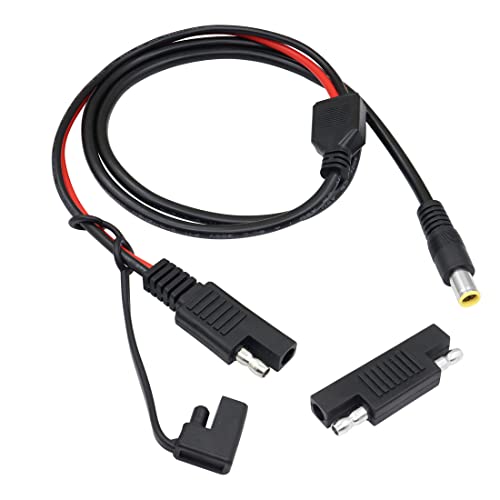 YACSEJAO SAE auf DC 8 mm Kabel 14 AWG 3.3FT SAE-Stecker-Adapter auf DC 8 mm Stecker für Wohnmobil und Solargenerator tragbares Solarpanel von YACSEJAO