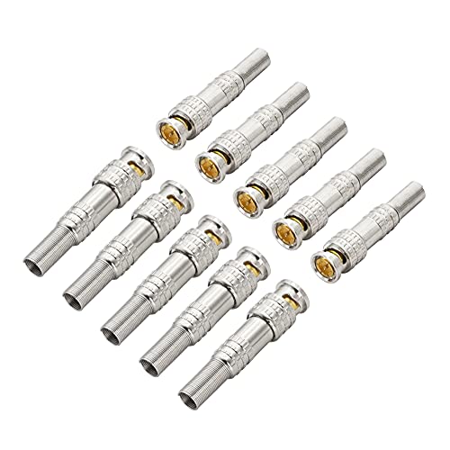 YACSEJAO BNC-Koaxialstecker, 10er-Pack Überwachungskamera RG59 RG6 Videoübertragungs-Koaxialkabel Q9-Stecker auf RG59-Koaxialkabel für CCTV-Kamera von YACSEJAO