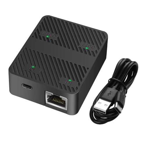 YACSEJAO Ethernet Splitter 1 in 2 Out 100Mbps Netzwerk Extender Adapter mit USB C Stromkabel, Netzwerk LAN Adapter für Cat5/5e/6/7/8 Kabel (Netzwerk 2 Geräte gleichzeitig) (Schwarz) von YACSEJAO