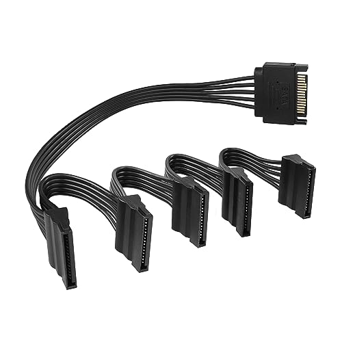 YACSEJAO SATA Power Verlängerungskabel 15 Pin SATA 1 Stecker auf 5 Buchsen Splitter Festplattenkabel für HDD、SSD、Optische Laufwerke（1.6FT/50CM） von YACSEJAO