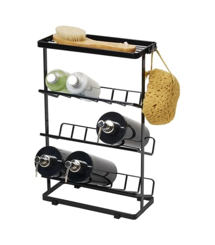 YAMAZAKI Home Tower Badewannenregal – Badezimmer-Dusch-Aufbewahrungshalter, Caddy Regal Organizer – mittelgroß, 43,2 cm – Stahl – für bis zu 9 Spender von YAMAZAKI