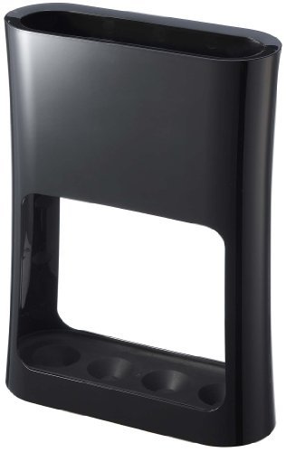 Yamazaki 6980 OVAL Schirmständer, schwarz, ABS Harz/Stahl, Minimalistisches Design, 20,8 x 7,6 x 28 cm (LxBxH) von YAMAZAKI