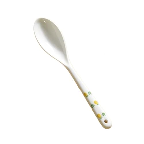 Löffel, Set mit 2 Suppenlöffeln, Keramik, Kaffeelöffel, Tafellöffel, Griff mit Obstdruck, für Home Kitchen Restaurant(Color:B,Size:S) von YANGKUI518