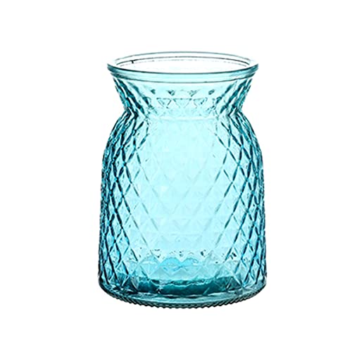 YANGMIAN Vase Aus Glas,Blumenvase Dekorative, Vase Behälter Für Home Office Dekor,Blau von YANGMIAN