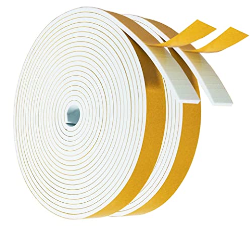 Dichtungsband Türdichtung Selbstklebend 20mm(B) x3mm(D)/10m(L) für Türen Fenster Gummidichtung Gegen Kalte Zugluft/Anti-Kollision/Schalldichter/Wasserdichter/Staubdicht Weiß von YANKUIRUI