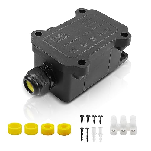 Abzweigdose Wasserdicht IP68 Kabelverbinder Erdkabel Junction Box,Verteilerdose Aufputz,Wasserdichte Verteilerdose 2-4 Wege,Ø4mm-12mm kabel für außen garten outdoor(0.5-2.5mm ², 2 Ports) von YAODHAOD