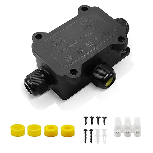 Abzweigdose Wasserdicht IP68 Kabelverbinder Erdkabel Junction Box,Verteilerdose Aufputz,Wasserdichte Verteilerdose 2-4 Wege,Ø4mm-12mm kabel für außen garten outdoor (0.5-2.5mm ², 3 Ports A) von YAODHAOD