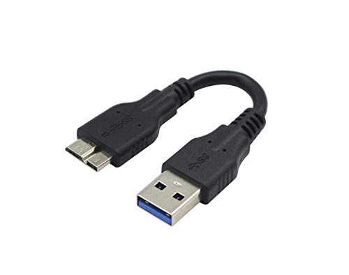 YAODHAOD, USB A 3.0 auf Micro 3.0 Kabel, 10 cm, USB A Stecker auf Micro B 3.0 Stecker, Micro B Festplattenkabel für tragbare externe Festplatten, WD Elemente, Seagate Expansion etc. (10 CM) von YAODHAOD