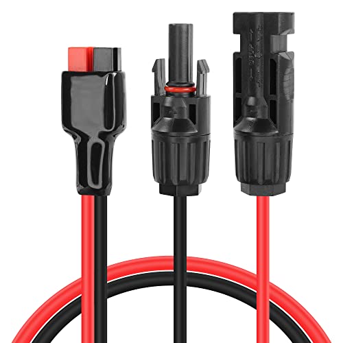 YAODHAOD 12 AWG Solarmodul-Kabel-Set mit 45 A Stecker, Solarstecker, Verlängerungskabel, 60 cm, Solarmodul-Set, Werkzeuge, Stecker für Solarpanel zu tragbaren Generator(4mm², Solar to 45A Stecker) von YAODHAOD