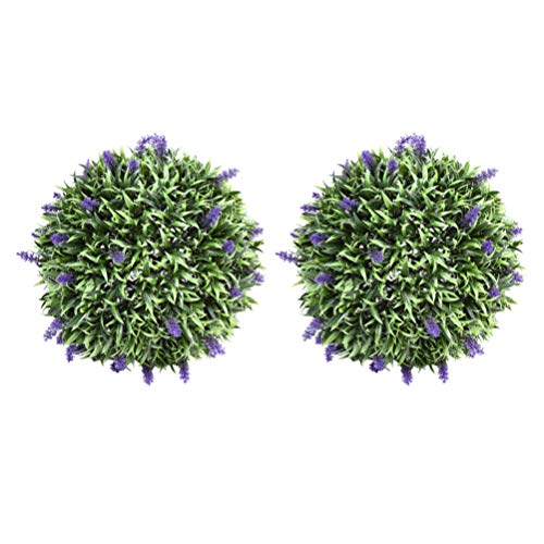 YARNOW Künstliche Lavendelkugel Buchsbaum Topiary Ball Hängen Dekor Garten Topiary Dekorationen Indoor Outdoor Künstliche Pflanze Ball Hochzeit Weihnachten Urlaub Lieferungen 2Pcs von YARNOW