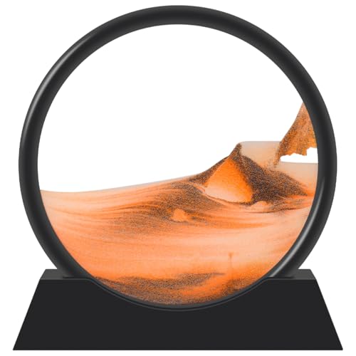 YATOSEEN 3D Dynamische Sandkunst Tischdekoration, 3D Sandscape in der Bewegungsanzeige Fliessender Sand Malerei Rahmen, Entspannend für Home Büro Arbeit Dekor von YATOSEEN