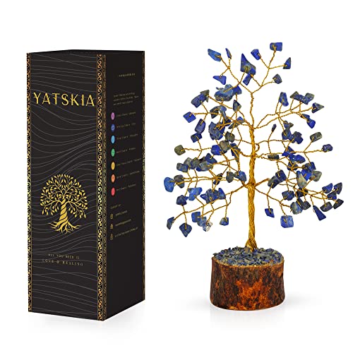 Lapislazuli-Baum - Edelsteinbaum - Natürliche Lapissteine - Kristallbaum für positive Energie - Künstlicher Geldbaum - Edelsteinbaum - Reiki-Dekor von YATSKIA