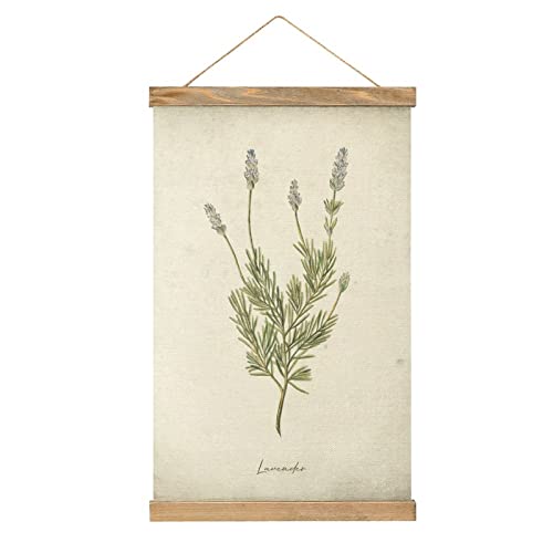 Lavendel Pflanze Scroll Poster Stoff Bild Kunst Holz DIY Rahmen Hängende Druck Aufhänger für Raum Dekor Öl Leinwand Kit Geschenk von YBEL