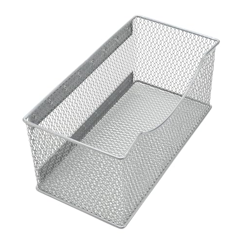 ybmhome Drahtgitter magnetisch Aufbewahrungskorb, Trash Caddy, Container, Schreibtisch Tablett, Office Supply Organizer silber für Kühlschrank/Mikrowelle oder Magnetische Oberfläche in Küche Büro von Ybmhome