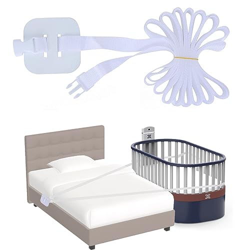 YEAPEAK Babybett Befestigung, Babybett Sicherheitsgurt, Beistellbett Befestigung, Gurt Für Babybett - 6m Lang, 2.5cm Breit, Sicherheitsgurt Mit Metallschnalle Für Sicheres Beistellbett von YEAPEAK